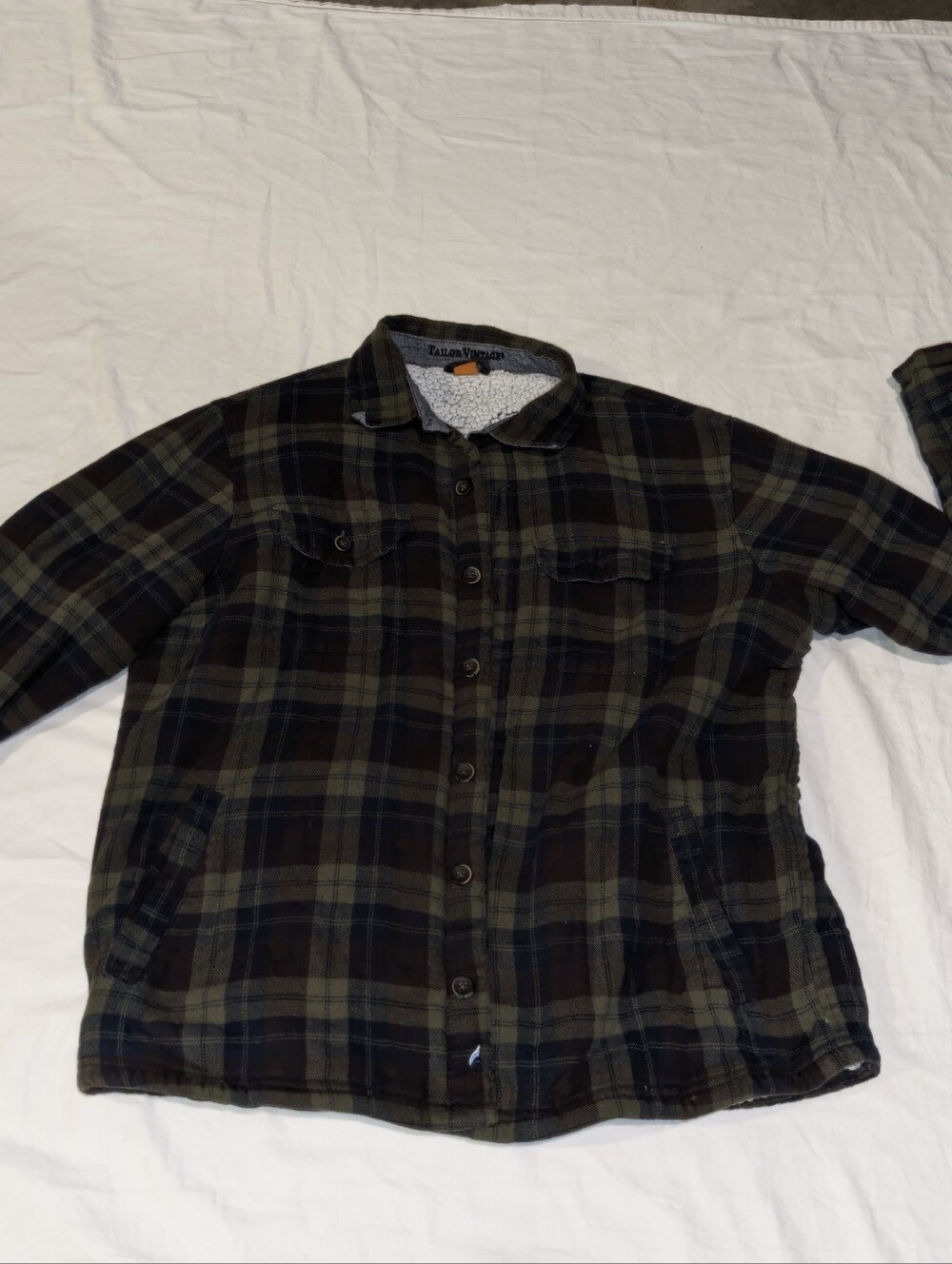 Tailor Vintage Olive & Black Plaid Shirt Jacket
